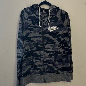 Nike Black and Gray Camo Hoodie